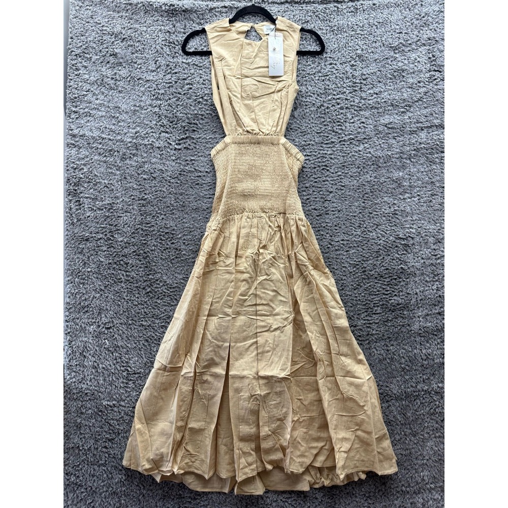 NWT Sndys Natural X Revolve‎ Lottie Sleeveless Maxi Dress In Oat Womens Size S